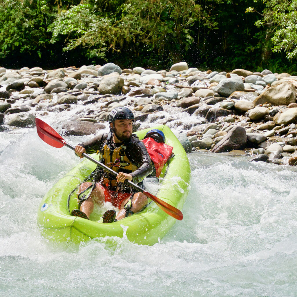 Packrafting in whitewater